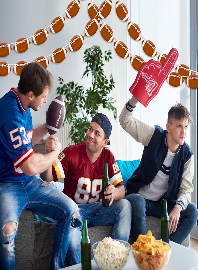 KINYFY 4 Pcs Football Banners, Football Hanging Flag Banners, Ball Garland Banner for Football-Themed Party, Sports, Birthday Decorations (Brown) - Image 4